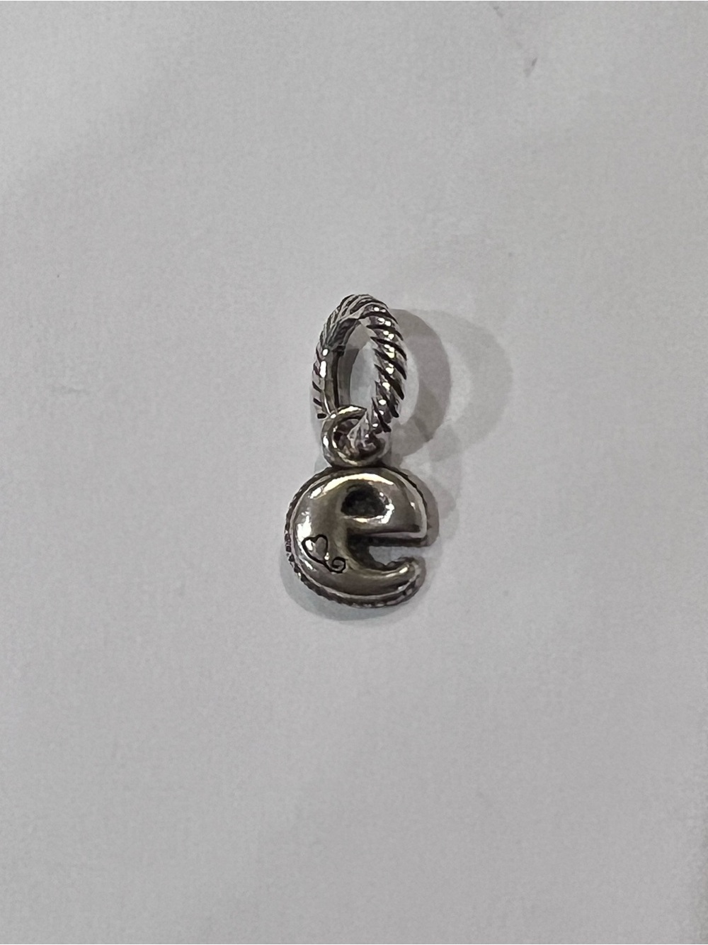 Brighton Silver Letter lower case E Charm